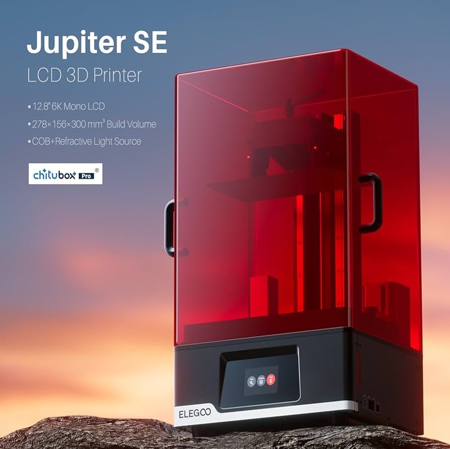 Elegoo Jupiter SE resin 3d-printer 6K liqcreate engineering jewelry dental wax burn-out strong tough flexible 