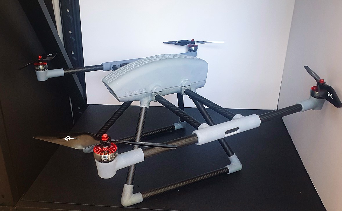 3d-printed drone parts with liqcreate strong-x photopolymer resin prior to ceramic coating from nomad prototypes resins harz strength strong tough elastic