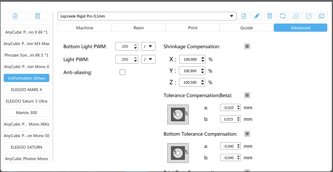 Rigid-Pro shrinkage compensation