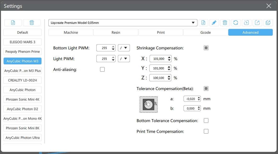 Anycubic Photon M3 - premium model dental dentistry digital resin photopolymer liqcreate precision models aligner insert die accurate accuracy resina