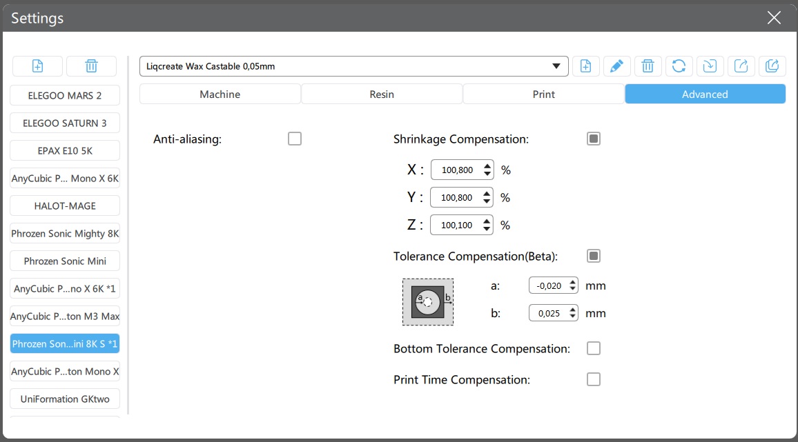 Scaling liqcreate premium model on the Phrozen Sonic Mini 8K S shrinkage low optimization resin 3d-printer accurate dental models aligners splints biocompatible model C&B crown and bridge dental model pro beige low shrinkage