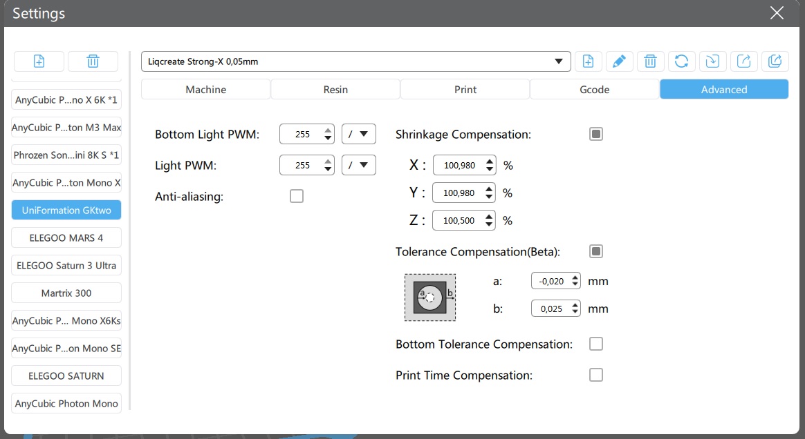 Uniformation GKTwo Strong-X shrinkage-comp