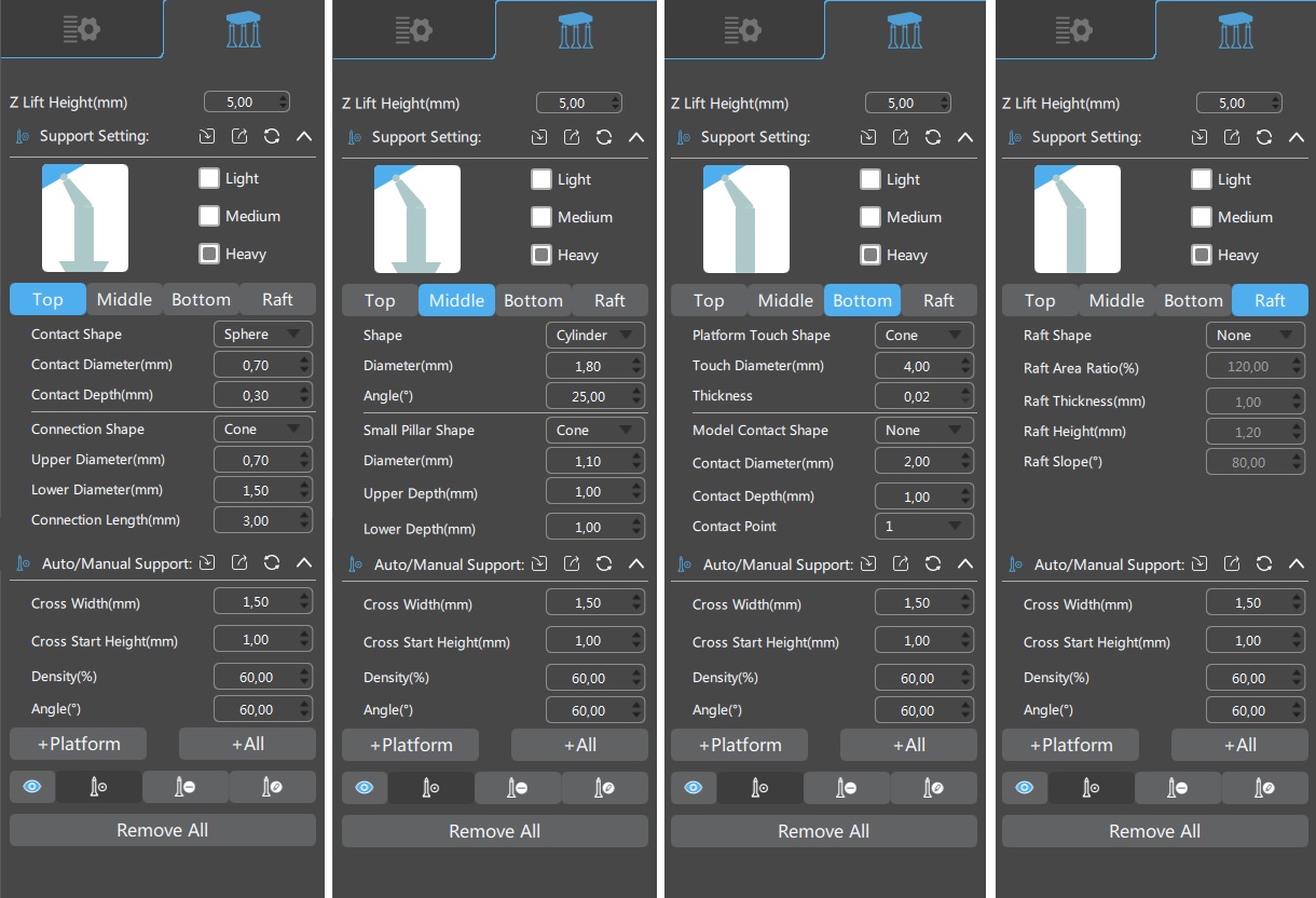 Liqcreate Tough-X support and base settings raft issue printing quality