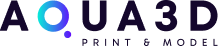 Aqua3 2D Print and model logo